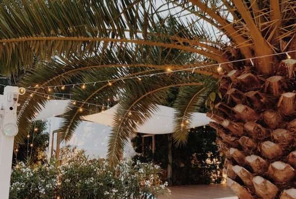 Private wedding venue in Ibiza set among countryside villas with outdoor ceremony space